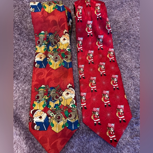 2 Red Christmas Ties - Picture 2 of 8